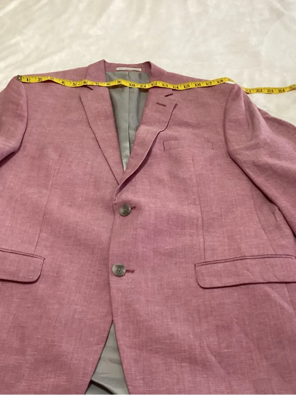 Men’s Perry Ellis Linen Blend Portfolio Slim Fit Dusty Pink Blazer Jacket 44L